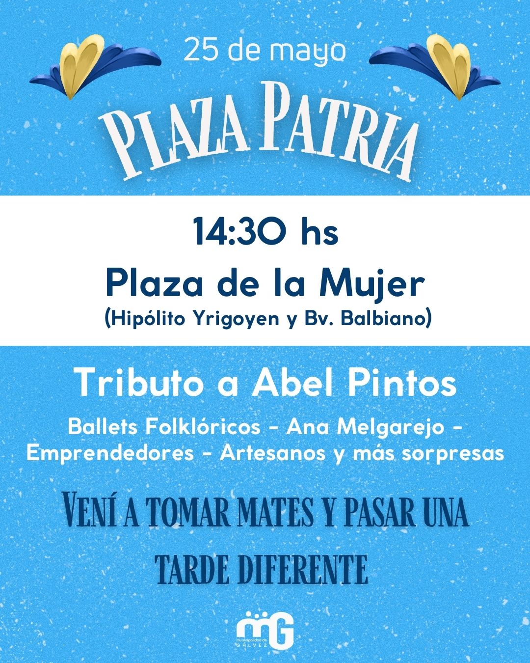 La Municipalidad de Gálvez invita a compartir una jornada especial este Domingo 25 de Mayo.