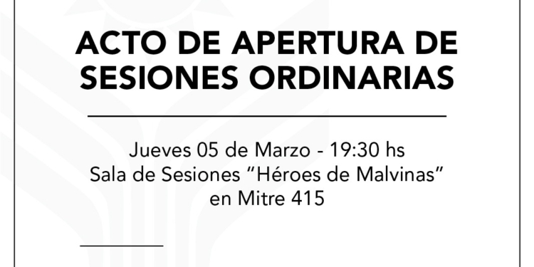 ACTO DE APERTURA DE SESIONES ORDINARIAS