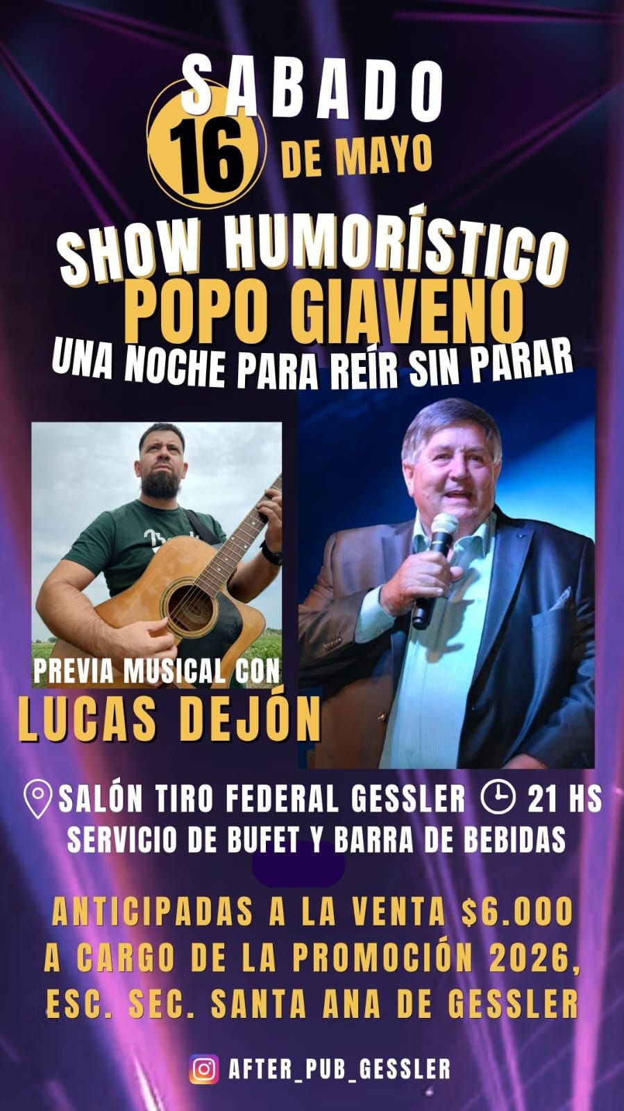 Noche de humor en Gessler: llega Popo Giaveno con un show imperdible