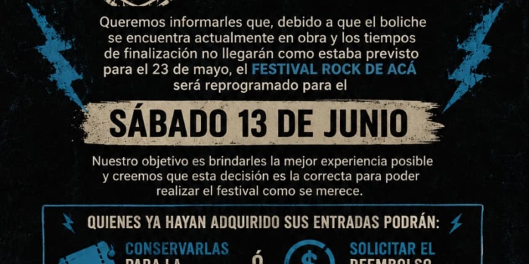  COMUNICADO OFICIAL – FESTIVAL ROCK DE ACÁ