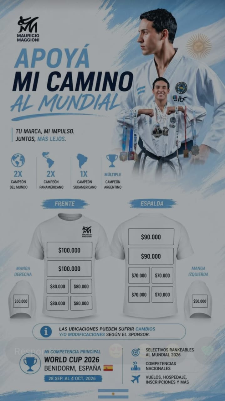 Mauricio Maggioni rumbo al Mundial de Taekwon-Do 2026: Una oportunidad para apoyar a nuestros deportistas