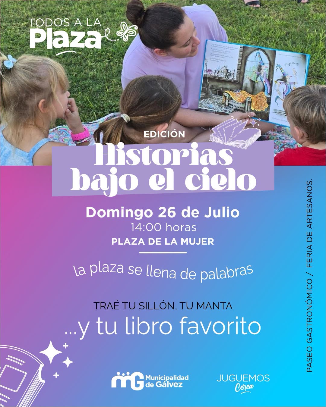 «Historias bajo el cielo»: la Plaza de la Mujer será escenario de una jornada de lectura y encuentro
