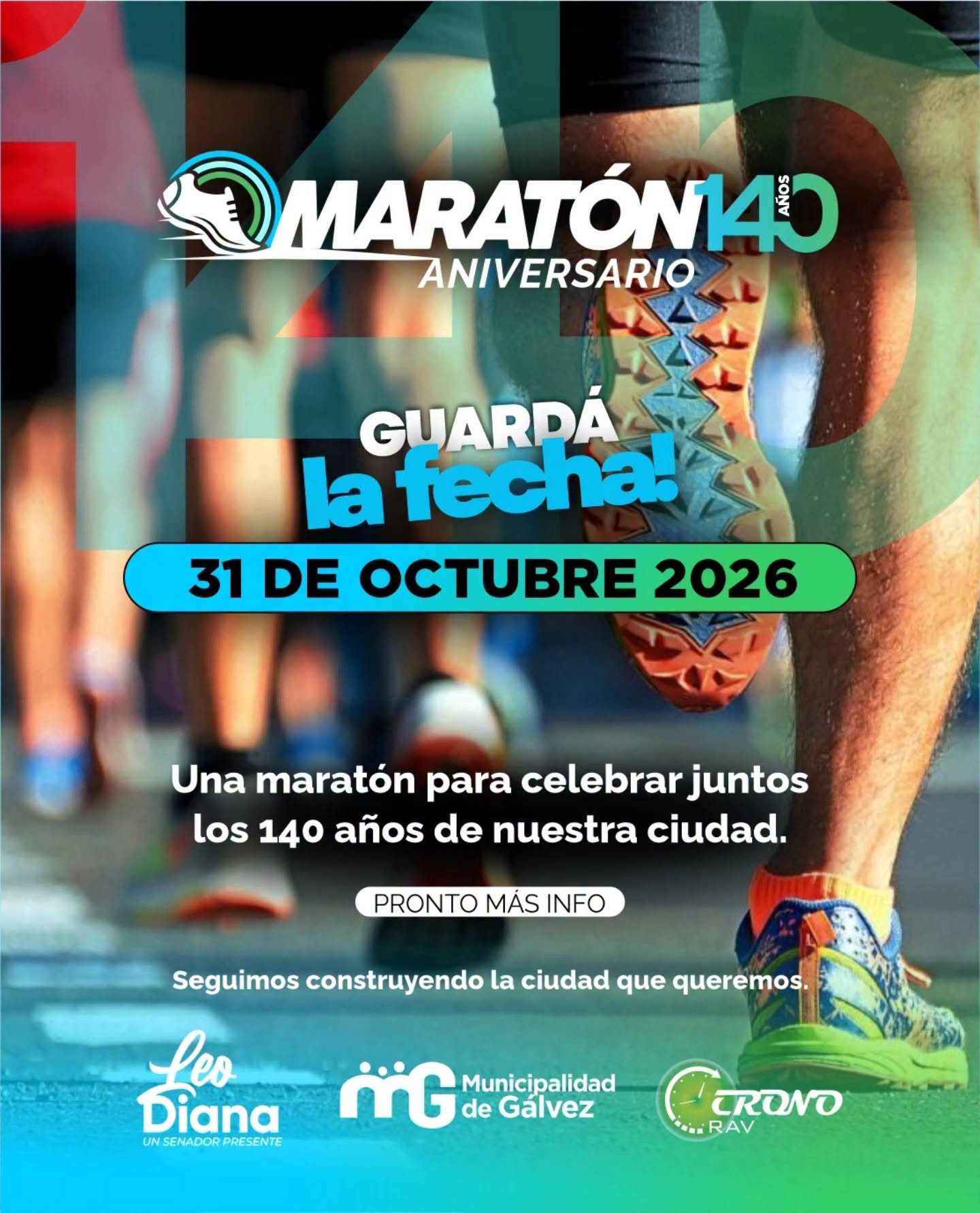 Este año celebramos los 140 años de Gálvez de una manera muy especial: corriendo juntos.