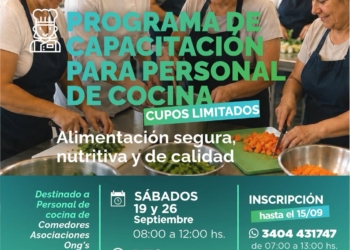 Capacitación gratuita para personal de cocina: herramientas para una alimentación segura y de calidad