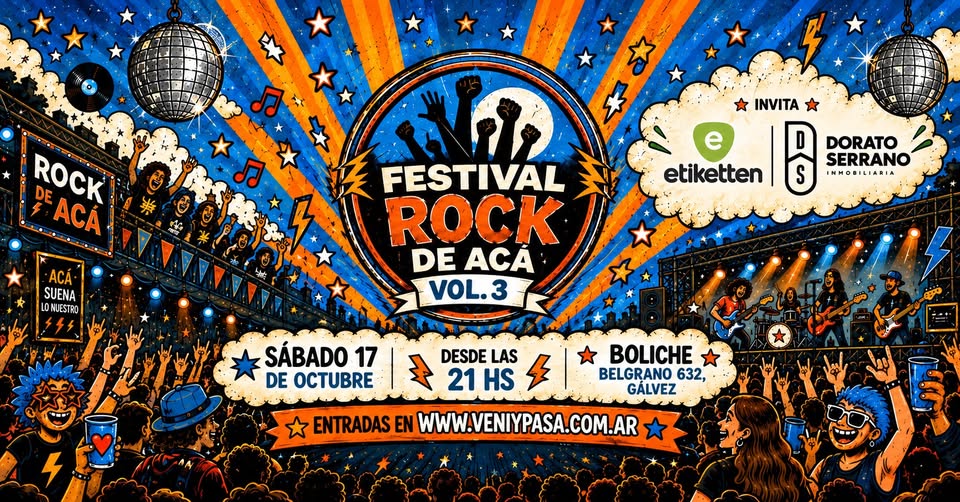 Festival Rock de Acá – Vol. 3: una nueva noche a puro rock en Gálvez