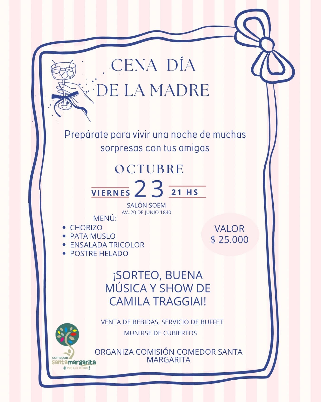 La Asociación Civil Santa Margarita prepara una cena especial por el Día de la Madre