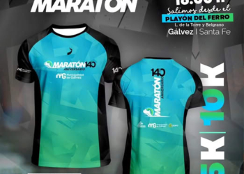 Gálvez presentó la remera de la Maratón 140 Aniversario: cuándo y dónde se corre